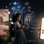 Seseorang melihat media sosial sambil berpikir